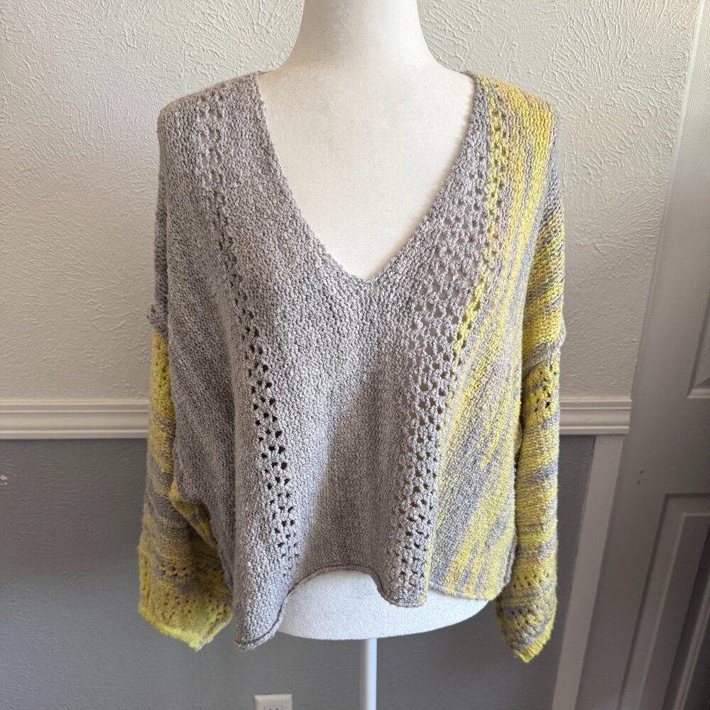 Free People Cropped Knit Sweater - Size Small